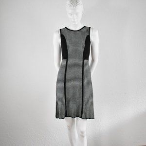 Calvin Klein Black & White Striped Knit Dress Sz S